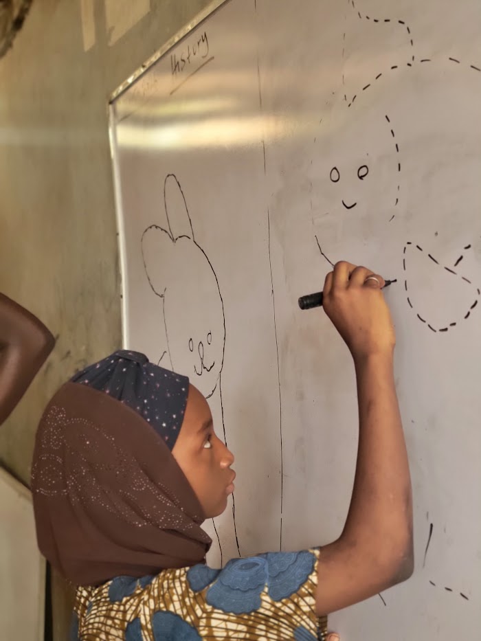 Whiteboard drawing activity at IDP Outreach